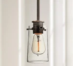 Kichler Single Pendant Light 43060oz Olde Bronze Clear Seedy Glass Msrp $119 New. Fixed Price $49.00.