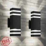 Zsmaiku 2 Pack Black Outdoor Wall Light Sconce Waterproof Porch Garage 12.8". Fixed Price $78.99.
