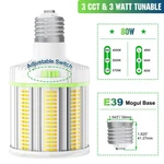 Led Corn Light Bulb 80w/60w/48w Cct Tunable 4500k 5000k 5700k E39 Base 100-277v. Fixed Price $48.06.