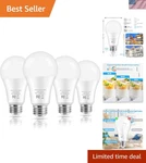 100w Equivalent, Eco-friendly 4-pack Led Bulbs, 13w, 5000k Daylight, Indoor Use. Fixed Price $14.39.