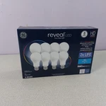 Lot 8 Ge Led Light Bulb Reveal 8w 60w A19 #44952 Hd+ White 610 Lum New. Fixed Price $19.99.