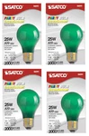 Lot Of 4 Satco S6091 Green Party Bulbs 25w. Fixed Price $19.99.