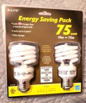 2 K-lite 75 Watt Energy Saving Twister Light Bulbs *new And Unopened Package*. Fixed Price $11.99.