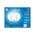 Ge Refresh 60-watt Eq G25 Daylight Dimmable Globe Bulb Light (2-pack). Fixed Price $17.77.