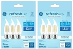 (6 Bulbs) Ge Refresh Led Cool White Chandelier Bulbs, 60 Watt Equivalent, 5.5. Fixed Price $14.77.