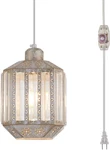 Ylong-zs Boho Hanging Lamp Plug In,rustic White Crystal Swag Lamp,pendant Light. Fixed Price $55.99.