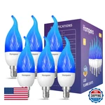 Hompavo Upgraded Led Flame Light Bulbs, 3 Modes, Flickering Fire, E12 Base, Blue. Fixed Price $44.78.