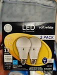Ge Soft White Led A19 Lightbulbs 15w/100w Dimmable General Purpose 2 Pack New. Fixed Price $9.99.