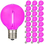 Novelty Lights 25 Pack Pink G40 Led Filament Bulbs, E12/c7 Candelabra Base,. Fixed Price $15.99.