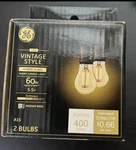 Ge Led Vintage Style Warm Candle Light Dimmable 60w Amber 400 Lumens 2 Bulbs. Fixed Price $9.60.