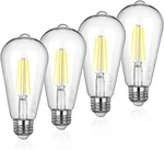 Edishine 4-pack Led Edison Bulb 4000k Daylight White Filament Bulbs 800lm. Fixed Price $15.99.