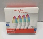 Sengled Smart Candle Light Bulbs, E12, 4pk Color Changing Alexa. Fixed Price $34.99.