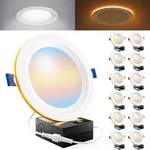 Sunco 12 Pack 6" Led Recessed Lights With Night Light, Dimmable, 1500 Lm. Fixed Price $173.99.