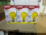 New 3-pack Lot Satco Party Light Yellow Transparent Bulb S6083. Fixed Price $14.99.