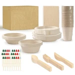 200pcs Compostable Paper Set Eco-friendly Heavy-duty Disposable Plates Cutler.... Fixed Price $56.99.