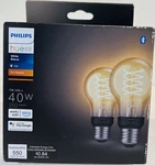 Phillips Hue 571075 Smart 40w Equivalent A19 Filament Led Bulb -2 Pack-free S/h. Fixed Price $43.98.