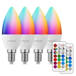 Hekee E12 Led Candelabra Light Bulbs, Color Changing 4 Count (pack Of 1), Rgb. Fixed Price $29.91.