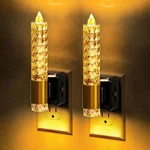 L Lohas Led Night Light, Amber Candle Lights Plug Into Wall,2 Pack 0-100. Fixed Price $40.49.