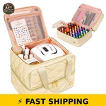 Yorepek Nail Polish Organizer Case Holds 42+ Bottles - Beige. Fixed Price $45.99.