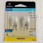 Westinghouse Xenon Bulb 20w G8 Pin Base Clear / 2 Dimmable Lightbulb 175 Lumens. Fixed Price $5.87.