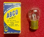 Vintage, Abco Bulbette 03623, 12-16v, 15 Candlepower, Bayonet Base, New In Box. Fixed Price $7.99.