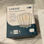 Linkind Wi-fi Cct Smart Filament Bulb 4-pack, 800 Lumens, Dimmable, App Control. Fixed Price $25.00.