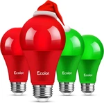 Red And Green Light Bulbs, Outdoor 4 Pack, 9w (60w Equivalent), 120v E26 Base A1. Fixed Price $28.61.