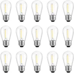 Meconard Outdoor Patio String Light Bulbs, 15 Count (pack Of 1), Warm White. Fixed Price $14.43.