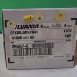 Sylvania -cf13el/mini/841 Nib -mini 60 Compact Fluorescent Bulb - Lot Of 6. Fixed Price $53.99.