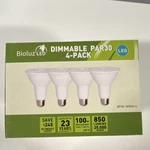 4 Pack Bioluz Led Par30 Dimmable 11w 3000k Warm White Bulb 850lm Reflector. Fixed Price $30.74.