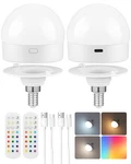 Goebleson Rechargeable Light Bulbs With Remote Control, 2 Pack E12 Battery Op.... Fixed Price $29.02.
