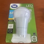 Great Value 60-watt Equivalent A19 Dimmable Gu24 Base Bulb New & Never Used. Fixed Price $6.30.