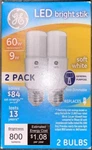 Ge Led Bright Stik 9w Soft White General Purpose Light Bulbs Pack Of 2. Fixed Price $23.95.