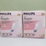 (2) 2 Pack Philips Softone Pastels Hint Of Pink Light Bulbs Discontinued Nos. Fixed Price $54.99.
