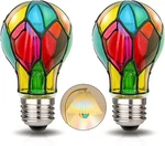Aygrochy Led Stained Glass Light Bulb A19(2 Pack), Color. Fixed Price $26.99.