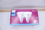 (2-pk) Philips Floodlight Bulb Daylight 90w Equivalent Glass 11par38 - Damaged. Fixed Price $14.33.