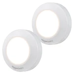 Amazon Basics Led Puck Lights, Battery 50 Lumens, White, 2-pack, White. Fixed Price $10.94.