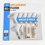 One Pack Of 9: Sylvania Flood 65w Indoor Light Bulbs (sealed). Fixed Price $59.95.