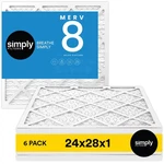 Filter 24x28x1 Merv 8 24 Pack Home Ac Furnace Hvac Simply Air Actual Size Dust. Fixed Price $124.99.
