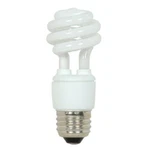 9 Watt Mini Spiral Compact Fluorescent Medium Base 120v - Satco-s7212. Fixed Price $11.00.