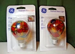 2 Ge Stained Glass Light Bulb 25-watt Decorative Hand Painted A19. Fixed Price $17.00.