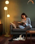 Lightdot 63in Gold Floor Lamp Dimmable 3-lights Globe Led Lamps With Bulbs. Fixed Price $108.06.