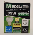 New Maxlite Dimmable 4.5 W Led 35w Par16 Gu10 Base Flood 3000k Warm White. Fixed Price $5.00.