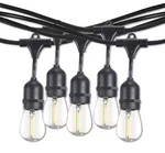 Bulbrite Outdoor/indoor 30 Ft. Plug-in Edison Bulb S14 Led Black String Light. Fixed Price $39.99.