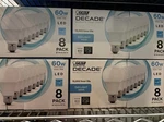 Feit Led Light Bulbs A19 Daylight 5000k White 800 Lumens 60w Replacement 8 Pack. Fixed Price $15.99.