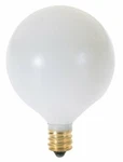 Satco S3825 120v Candelabra Base 25-watt G16.5 Light Bulb, Satin White. Fixed Price $9.75.