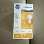 Vintage/old Style Ge 3-way 50-200-250 Light Bulbs Standard Base Lamps Nos Pd. Fixed Price $20.00.