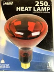 1 Bulb Feit Electric 250w Heat Lamp 120 Volt Br40 Red. Fixed Price $13.99.
