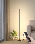 Mudodi Led Corner Floor Lamp W/ Remote, Dimmable, Minimalist Design, 3000k-6000k. Fixed Price $82.16.