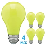 4 Pack Ceramic Yellow Led Bulb A19 Medium E26 8w 60 Watt Equivalent Damp Locatio. Fixed Price $17.95.